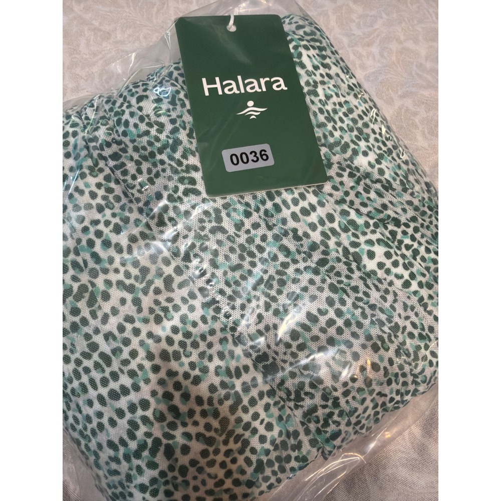 Halara Breezeful Green Polka Dot Maxi Dress Mesh Spaghetti Strap Womens Large - Picture 12 of 12